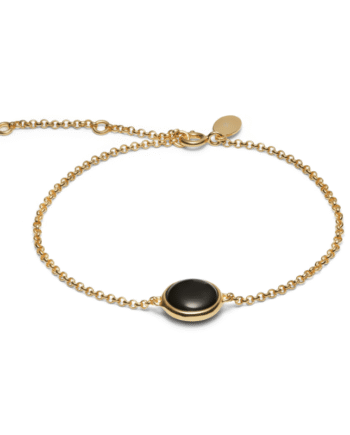 Armbånd Guldbelagt Sølv Med Sort Onyx
