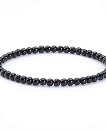 Armbånd Sort Agat 4mm