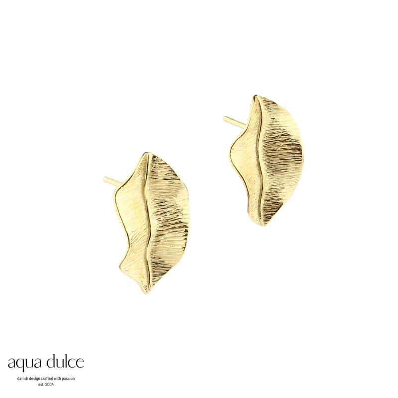 Cherry Leaf Big Earstud Golden