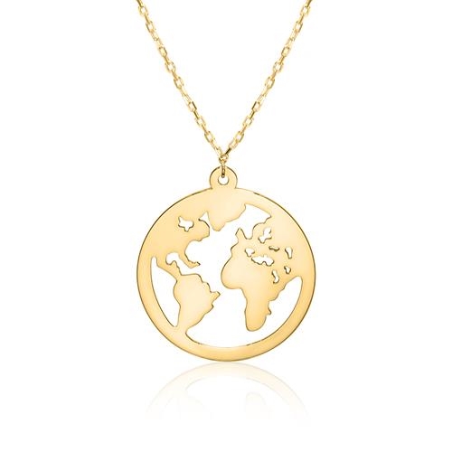 Collier Guld Med Verdenskortet