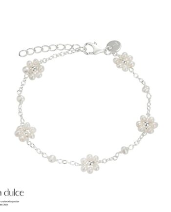 Daisy Pearl Bracelet  Silver