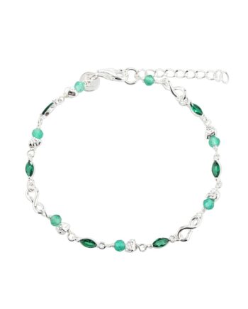 Green Garden Bracelet  Silver