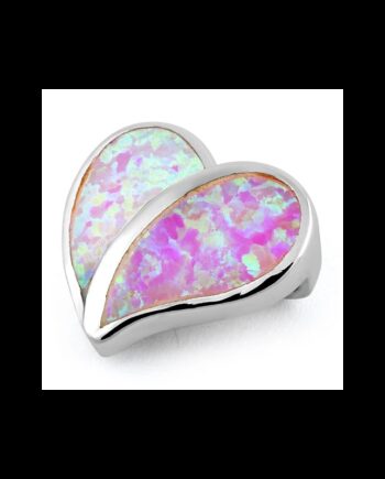 Hjerte Opal Smykke Vedhæng Med Pink Opal Sten 925 Sterling Sølv   Rhodium Belægning
