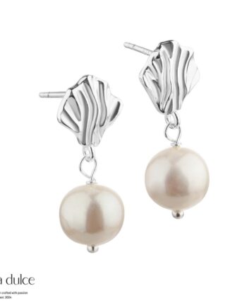 Hulda Pearl Earstud  Silver