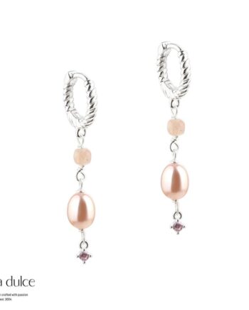 Koi Rose Hoop  Silver
