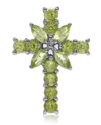 Kors Med Peridot 19mm Kæde