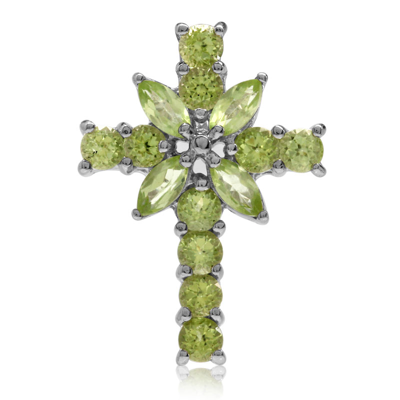 Kors Med Peridot 19mm Kæde