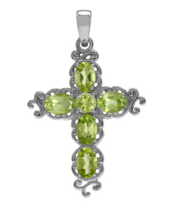 Kors Med Peridot 37mm Kæde