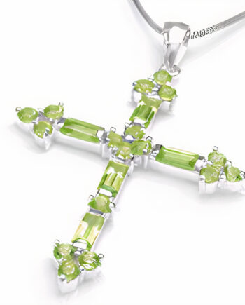Kors Med Peridot 49mm Kæde