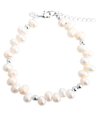 Lunella Pearl Bracelet  Silver
