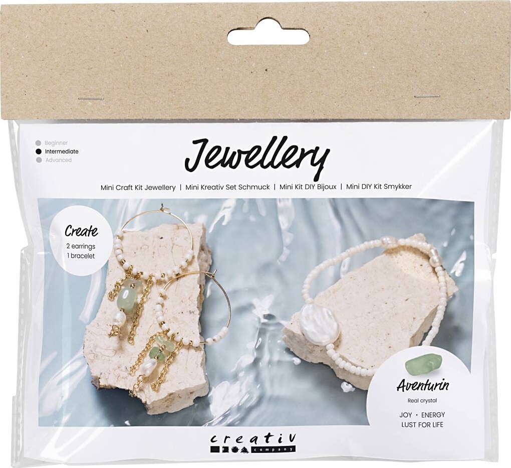 Mini Diy Kit Smykker Aventurinmix Armbånd øreringe Creativ Company