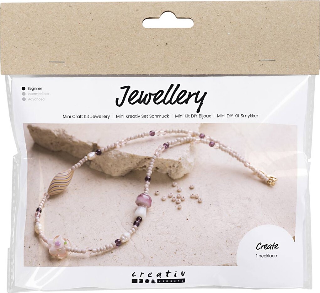 Mini Diy Kit Smykker Chunky Halskæde Rosa Harmoni Creativ Company
