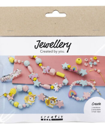 Mini Diy Kit Smykker Halskæde Armbånd Hårpynt Lys Blå Lys Rød Gul
