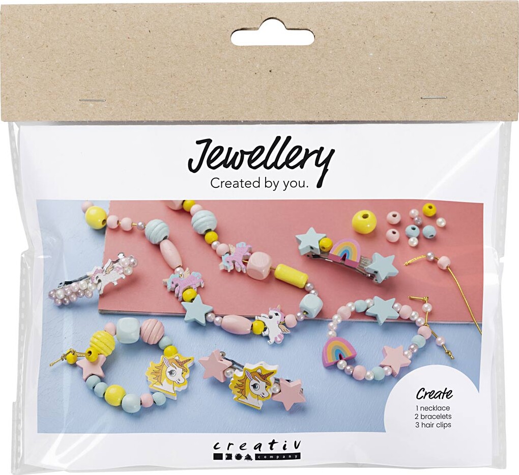Mini Diy Kit Smykker Halskæde Armbånd Hårpynt Lys Blå Lys Rød Gul Creativ Company