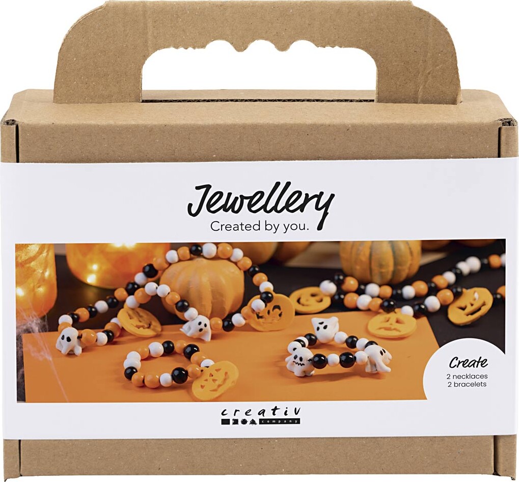 Mini Diy Kit Smykker Halskæde Armbånd Halloweenfarver Creativ Company