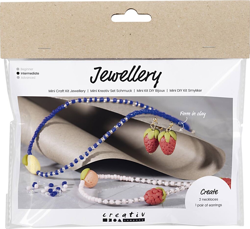 Mini Diy Kit Smykker Halskæde øreringe Kongeblå Creativ Company