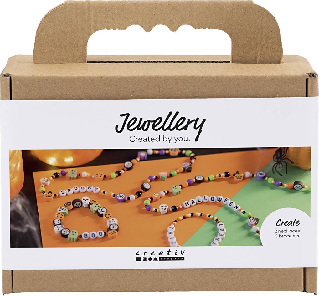 Mini Diy Kit Smykker Halskæder Armbånd Halloweenfarver Creativ Company