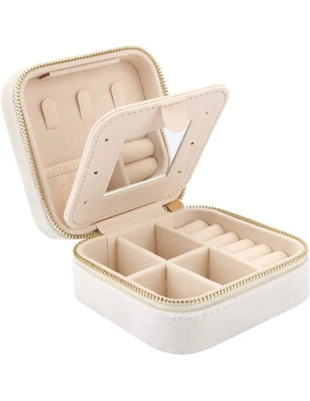 Mini Rejse Smykke Organizer   Opbevaringsæske Flere Farver