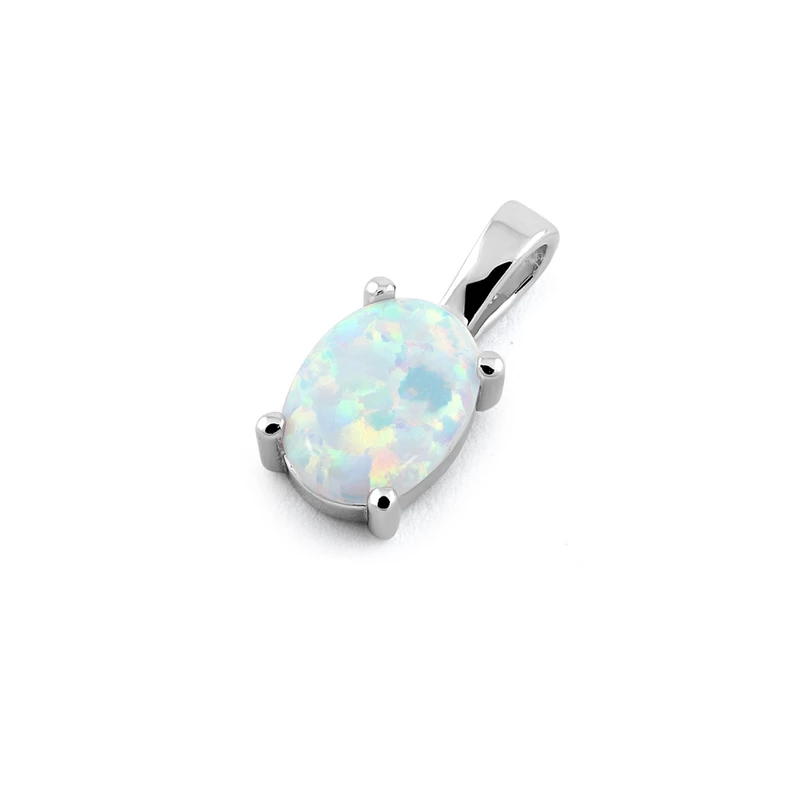Naxos Opal Smykke Vedhæng Med Hvid Sne Opal Sten 925 Sterling Sølv Rhodium Belægning