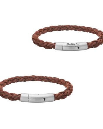 Nordahl Andersen Armbånd Brun Kalveskind Rund Flet 6mm