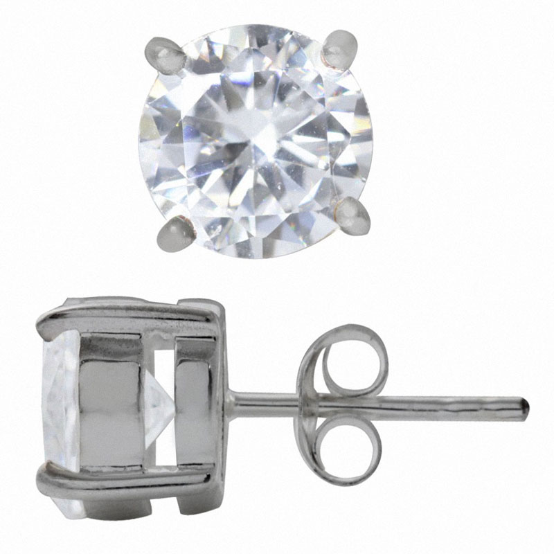 ørestikker Med Klar Zirkonia ø8mm Par