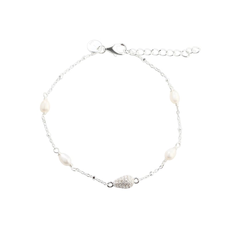 Pav Pearl Bracelet Silver