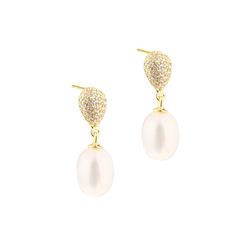 Pav Pearl Earstud Golden