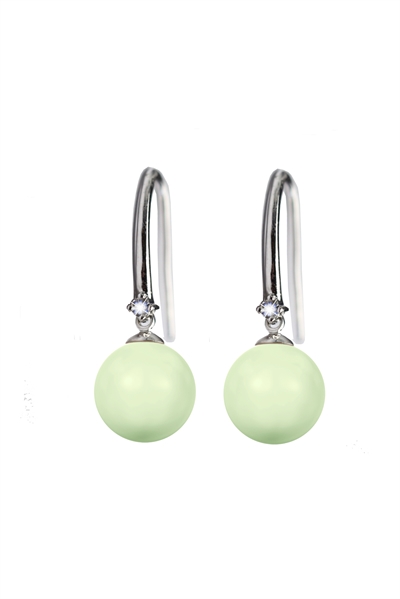 Pearlie øreringe Med Crystal Pastel Green Perle