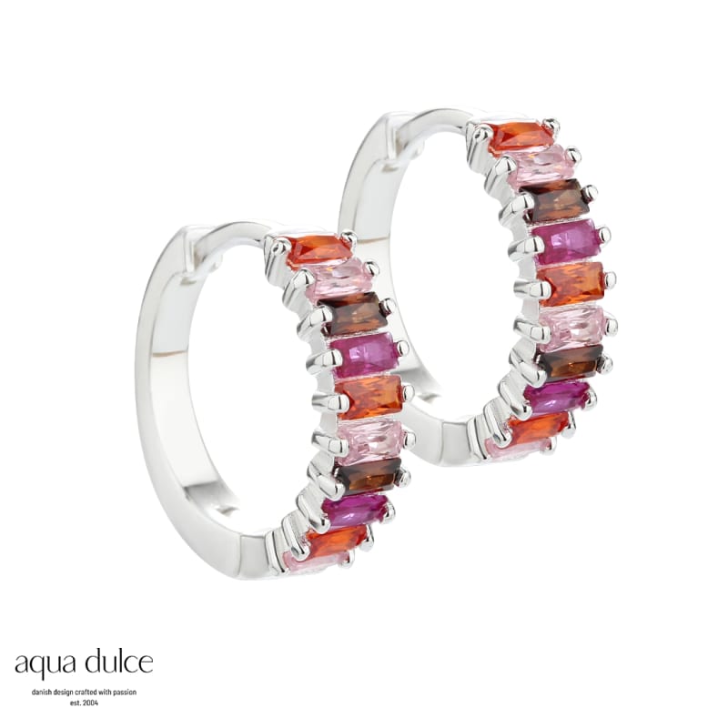 Pink Philina Hoops Silver