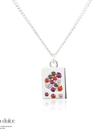 Pink Stardust Necklace  Silver