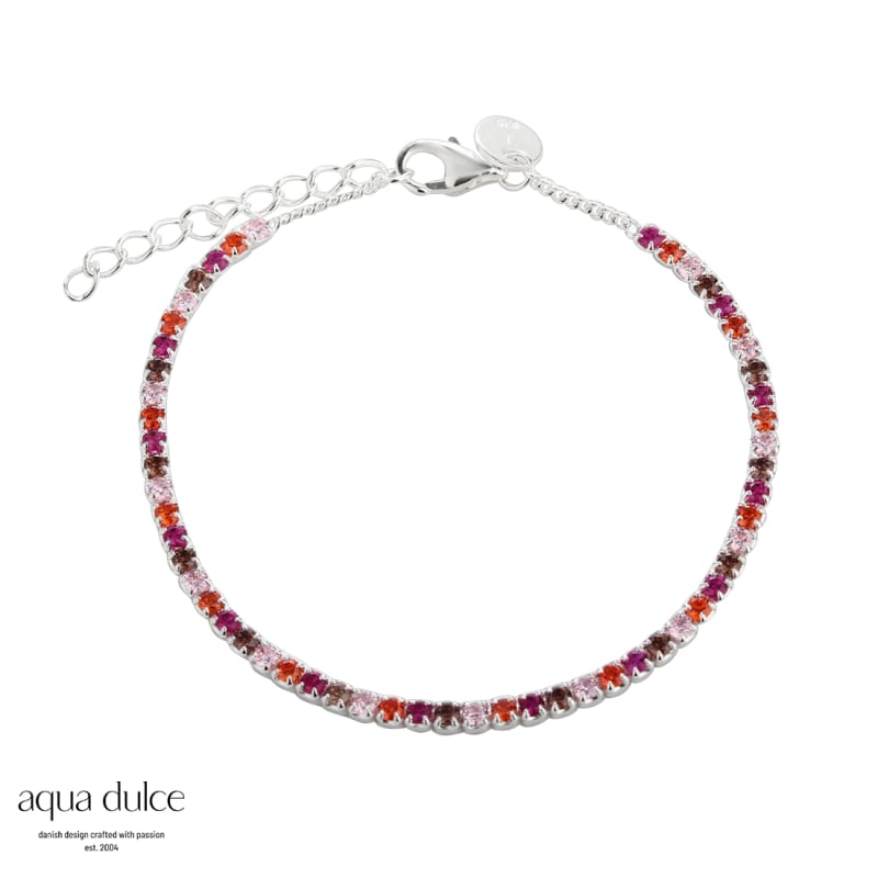 Pink Tennis Bracelet Silver
