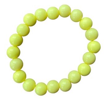 Plastik Armbånd Med Perler Nelly Lys Gul