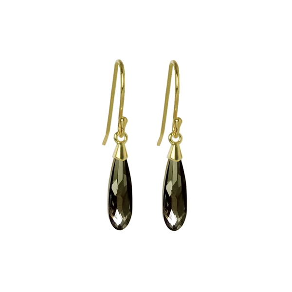 Raindrop øreringe Crystal Silver Night Guld