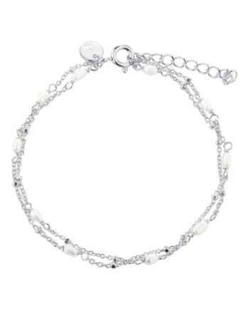 Rice Dot Double Bracelet  Silver