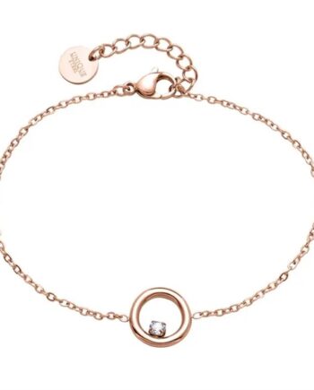 Rosaforgyldt Armbånd Med Ring Zirkonia Mulighed For Gravering