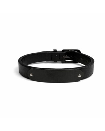 Scrouples Force Læderarmbånd Sort Med Sort Metal