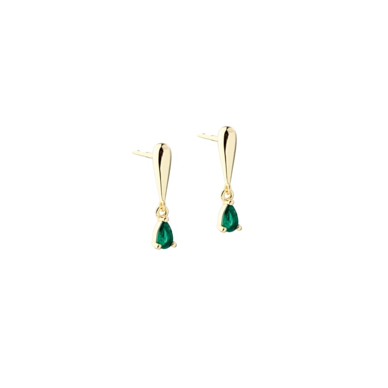 Shiny Verde Drop Earstud Golden