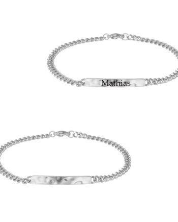 Son Noa Armbånd Hammeret Stål Med Plade 5mm