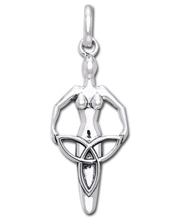 Vedhæng Gudinde Med Triquetra Treenighedssymbolet 36mm Kæde