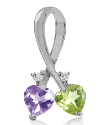 Vedhæng Med Peridot Ametyst 18mm Kæde