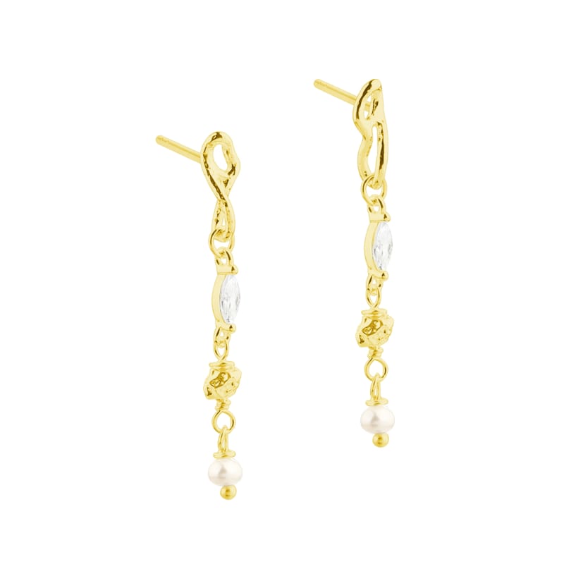 White Garden Earstud Golden