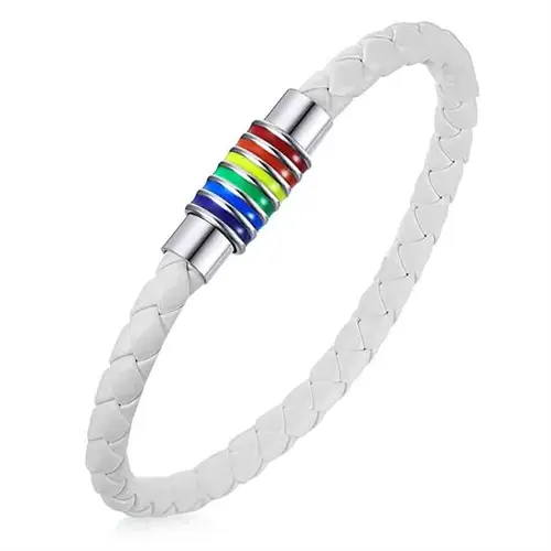 White Pride Armbånd Regnbuefarver