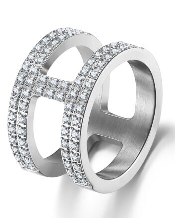 Annebrauner Double Massive White Ring