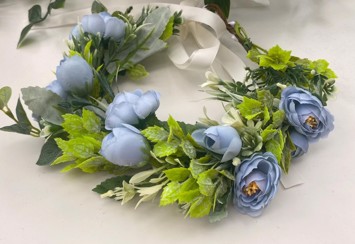 Blomsterkrans Himmelblå Store Smukke Blomster Deluxe