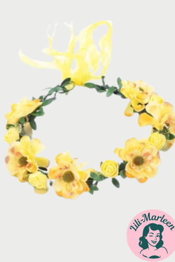 Blomsterkrans Med Roser Blomster Gul