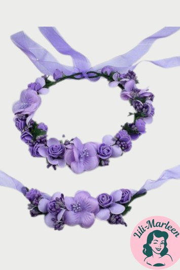 Blomsterkrans Med Roser Blomster Med Lille Corsage Lilla