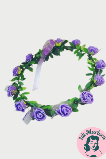 Blomsterkrans Med Roser Lilla