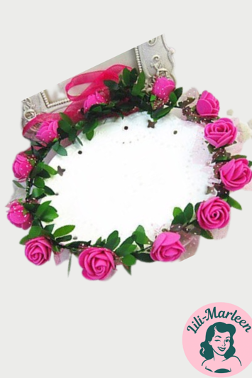 Blomsterkrans Med Roser Pink