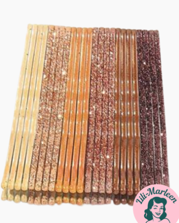 Bobby Pins Glitter Guld Caffelatte Brun Stk
