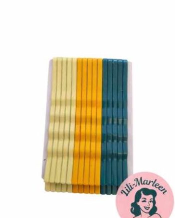Bobby Pins Gul Orange Teal